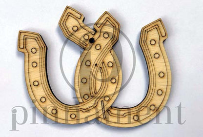 Standard 12-hole horseshoes ornament for rodeo badge